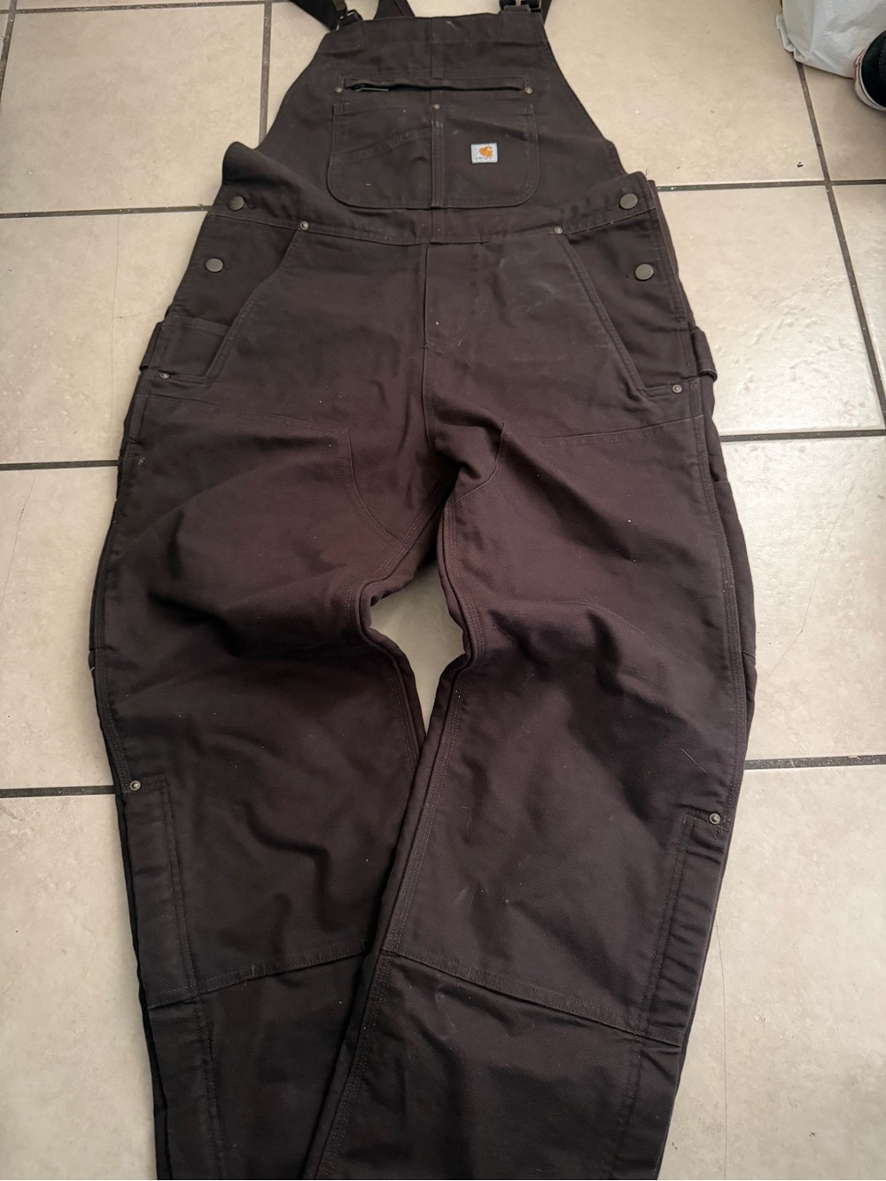 Carhartt Men's Dark Brown Duck Cargo Overalls